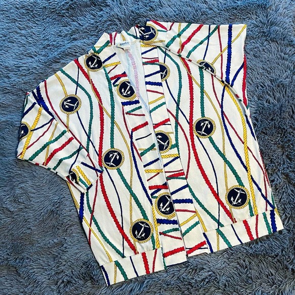 Nautical Print Cardigan - Picture 1 of 8